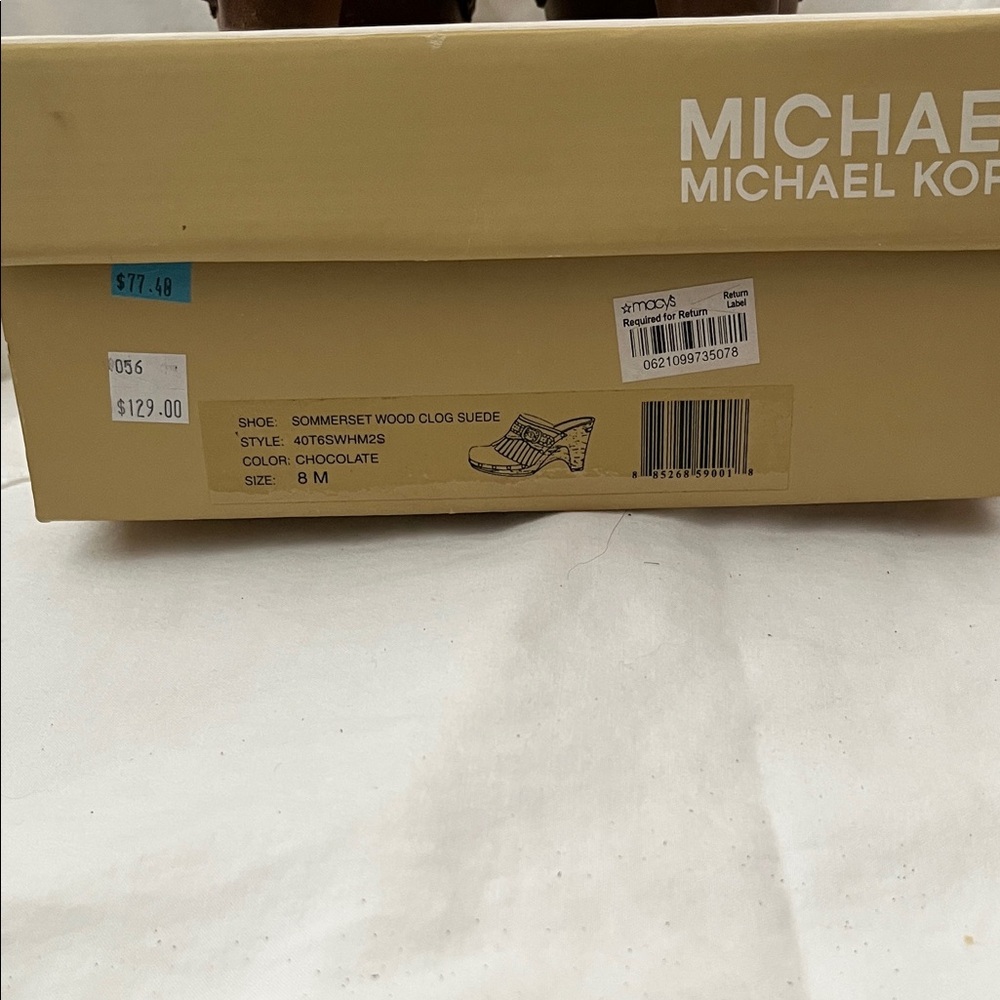Michael Kors Dark Brown Clogs with Gold Buckle - Picture 2 of 12